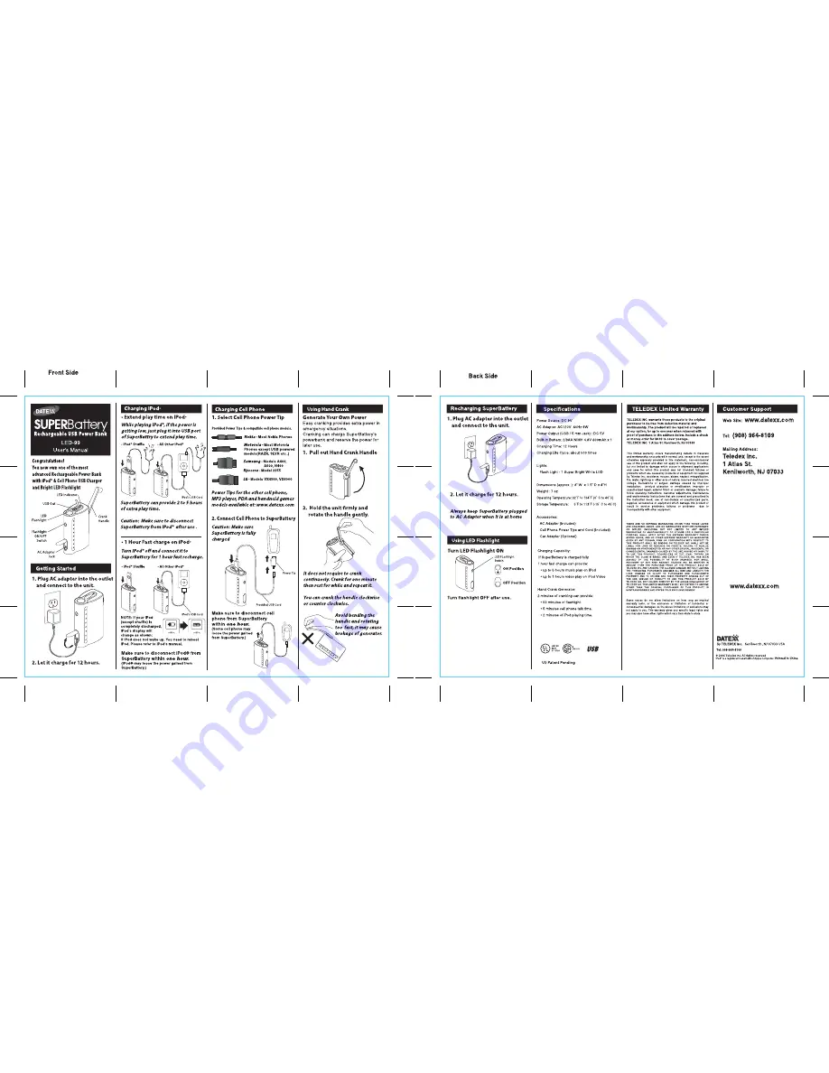 Datexx SUPERBattery LED-99 User Manual Download Page 1