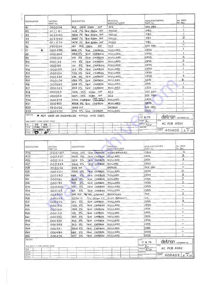 Datron 1061 Скачать руководство пользователя страница 123