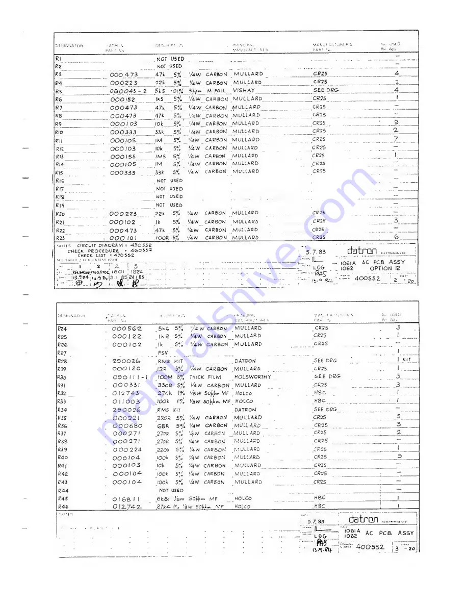 Datron 1061 Скачать руководство пользователя страница 135