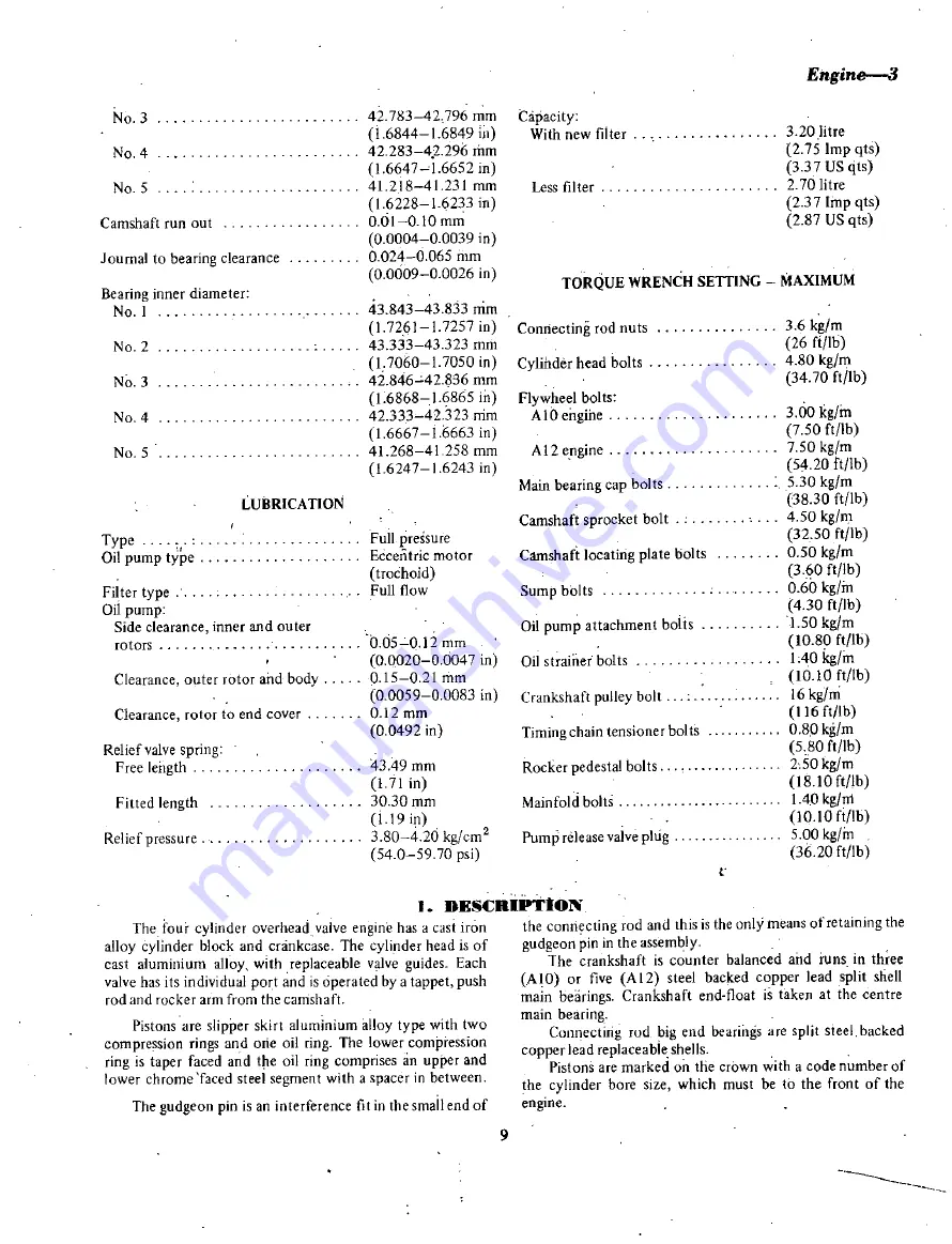 Datsun 1000 Workshop Manual Download Page 9