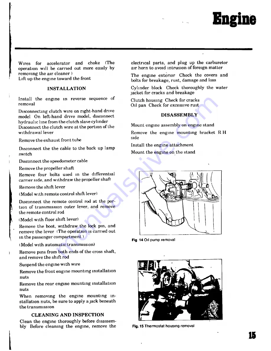 Datsun 1200 1971 Workshop Repair Manual Download Page 15