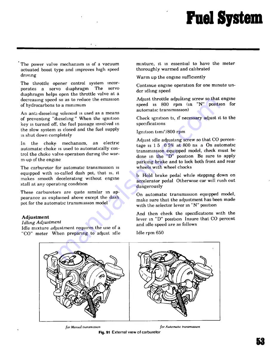 Datsun 1200 1971 Workshop Repair Manual Download Page 50