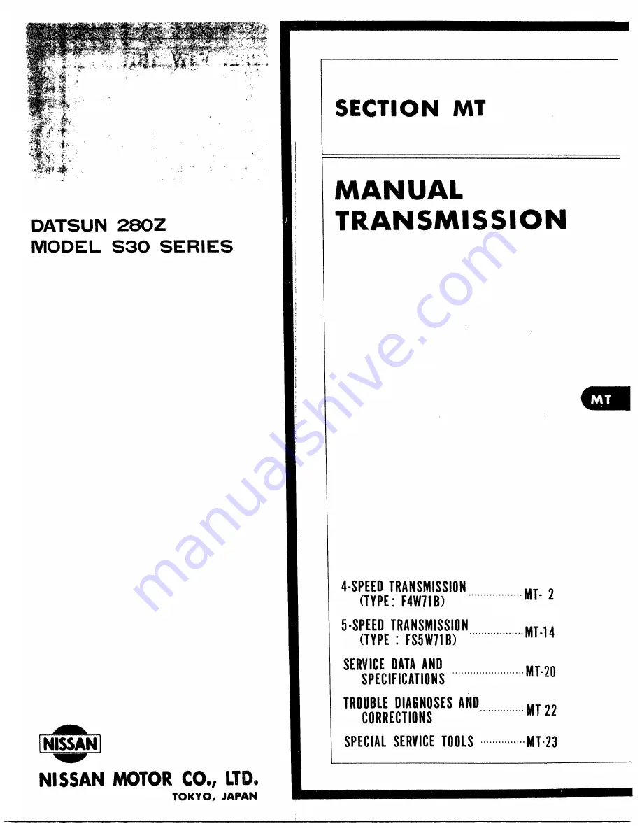 Datsun 1977 280Z Service Manual Download Page 241