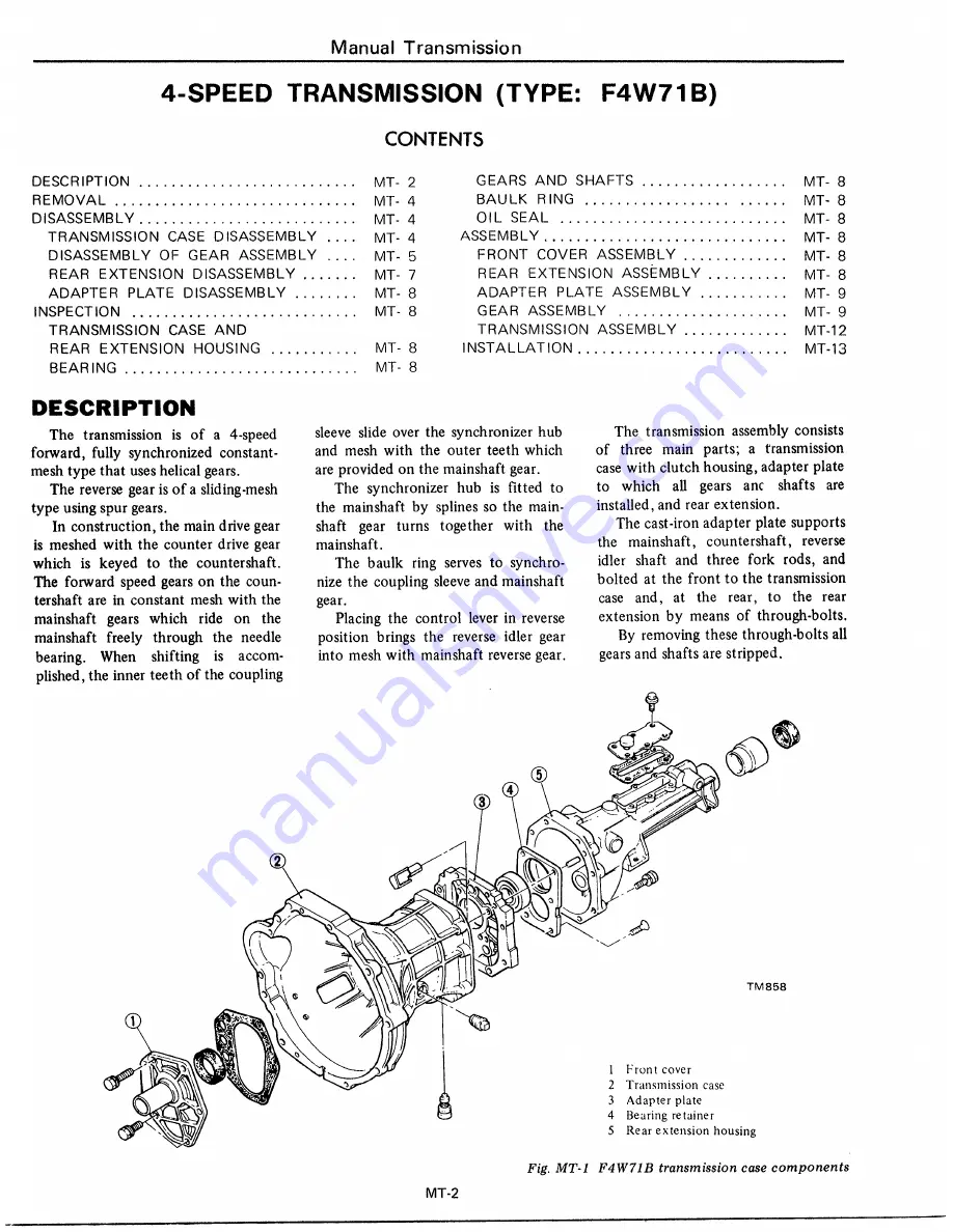 Datsun 1977 280Z Service Manual Download Page 242