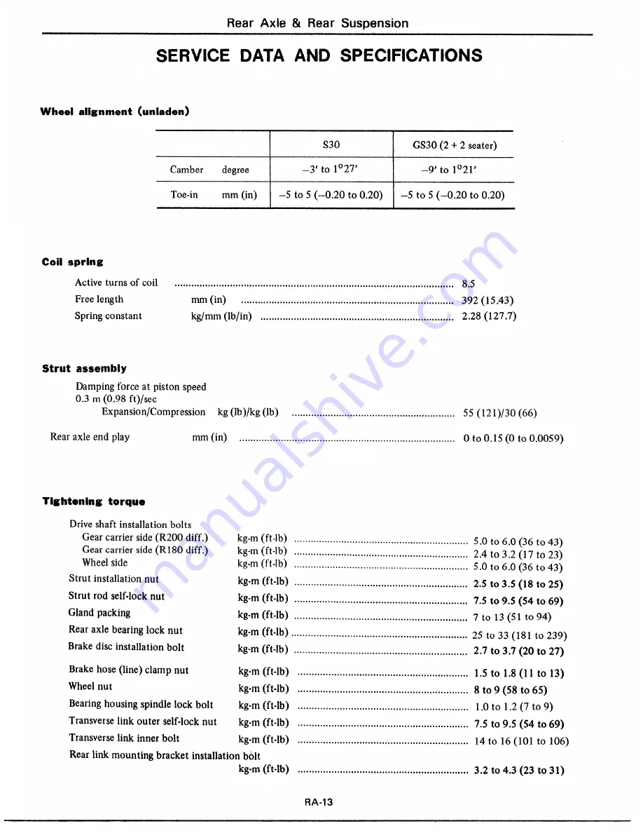 Datsun 1977 280Z Service Manual Download Page 396