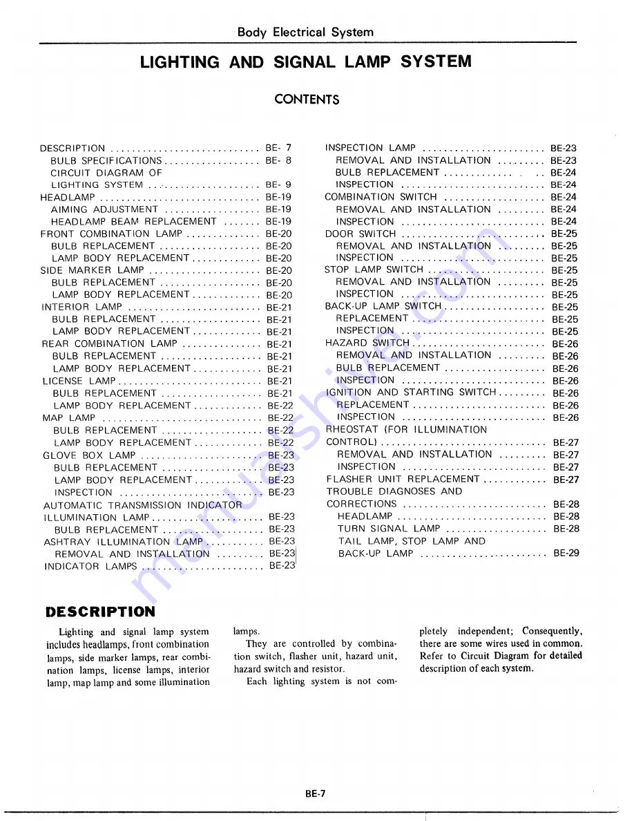 Datsun 1977 280Z Service Manual Download Page 503