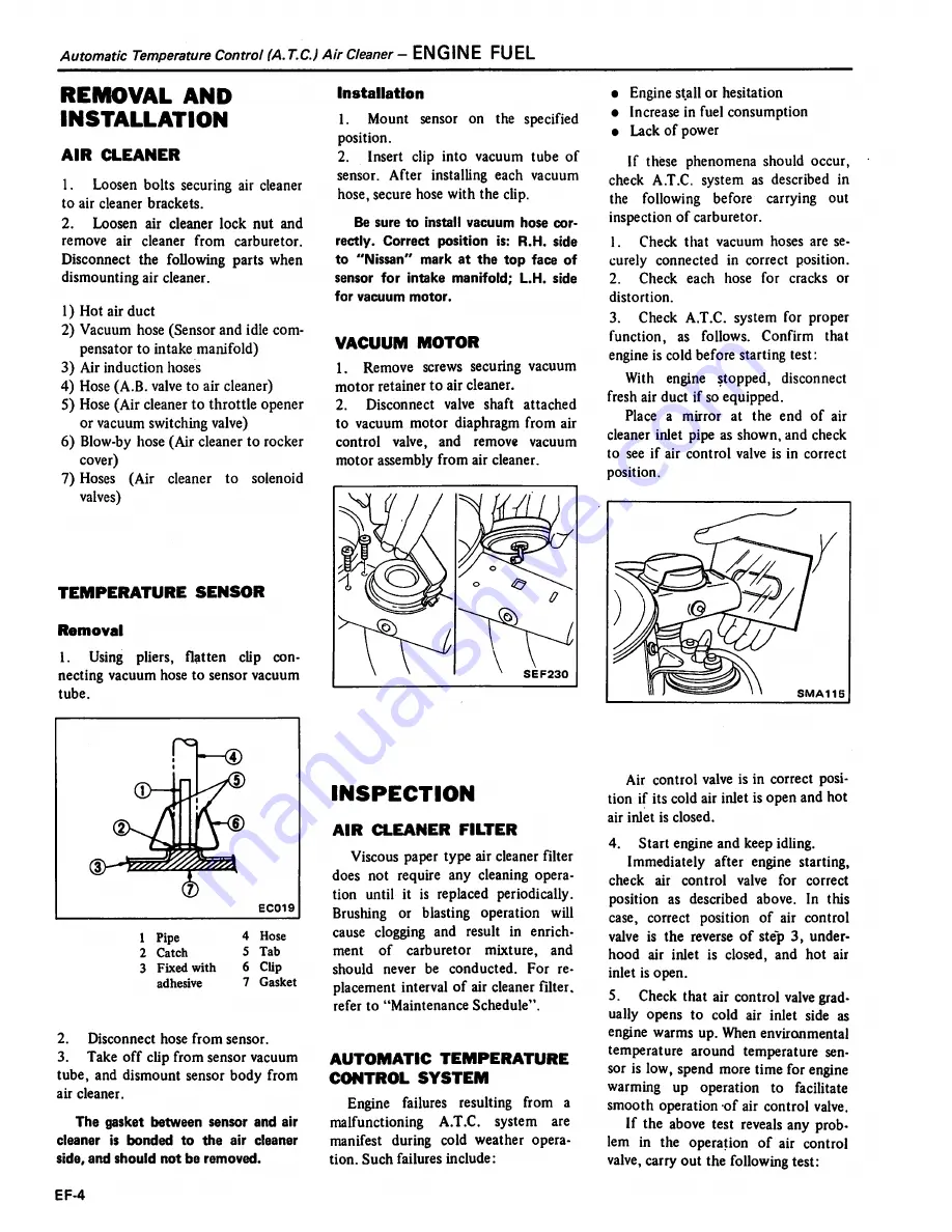 Datsun 1981 310 Service Manual Download Page 88