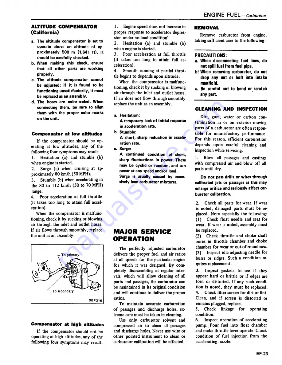 Datsun 1981 310 Service Manual Download Page 107