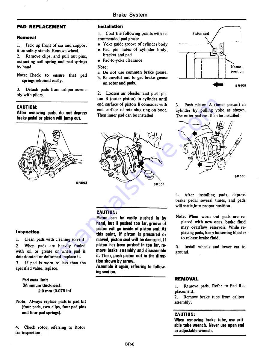 Datsun 1981 310 Service Manual Download Page 232