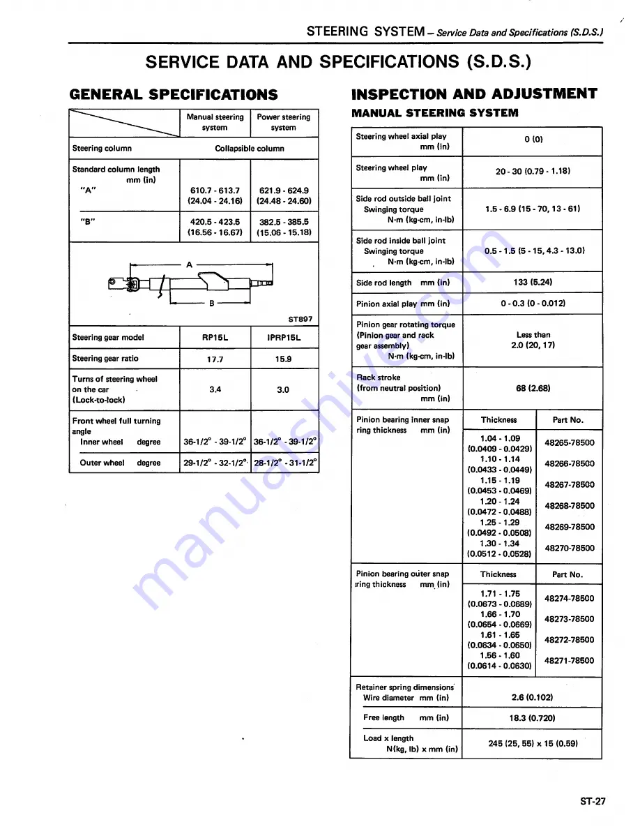 Datsun 1981 310 Service Manual Download Page 273