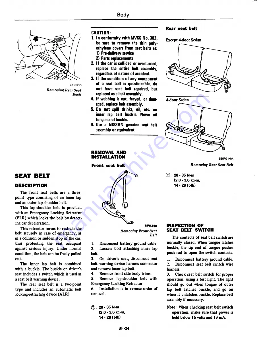 Datsun 1981 310 Service Manual Download Page 300