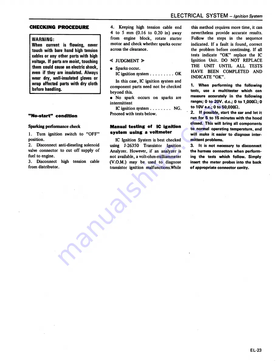 Datsun 1981 310 Service Manual Download Page 382