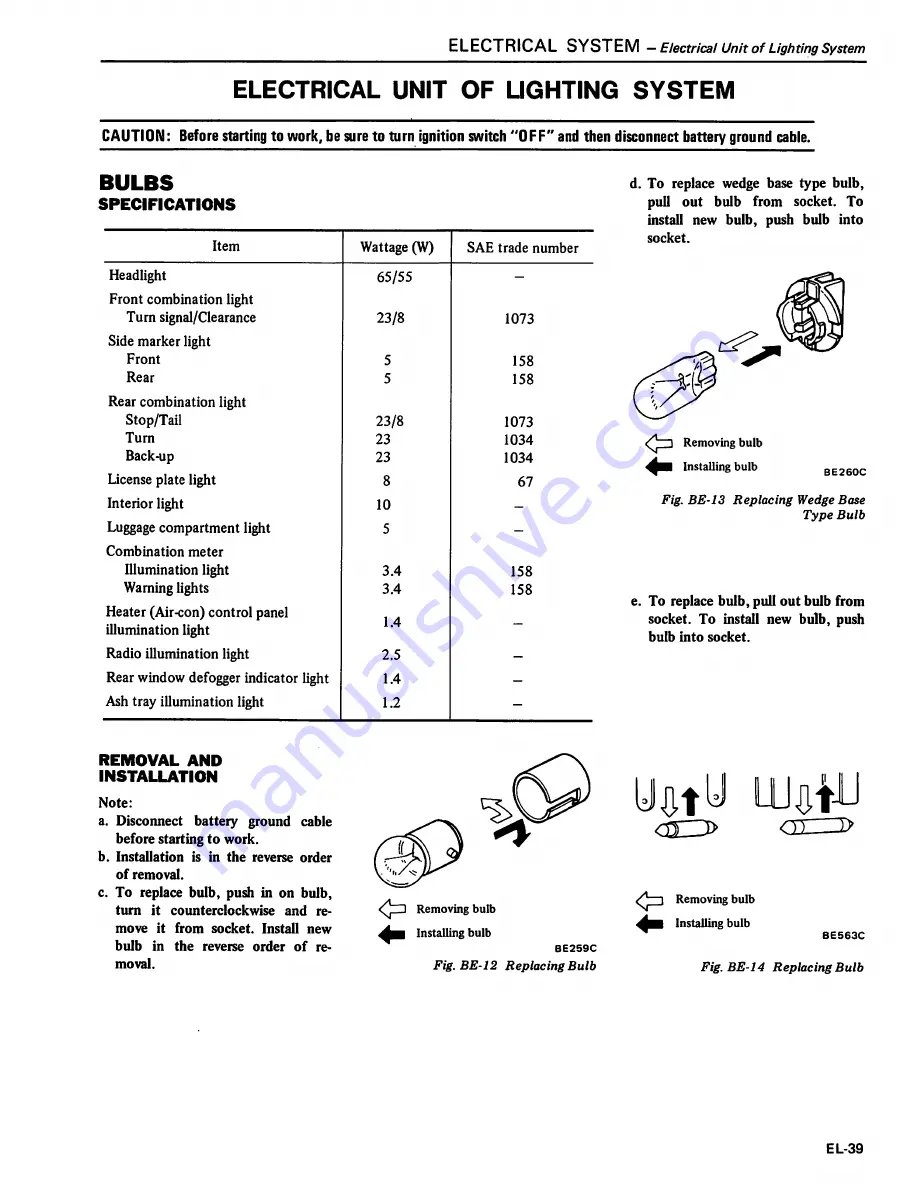 Datsun 1981 310 Service Manual Download Page 398