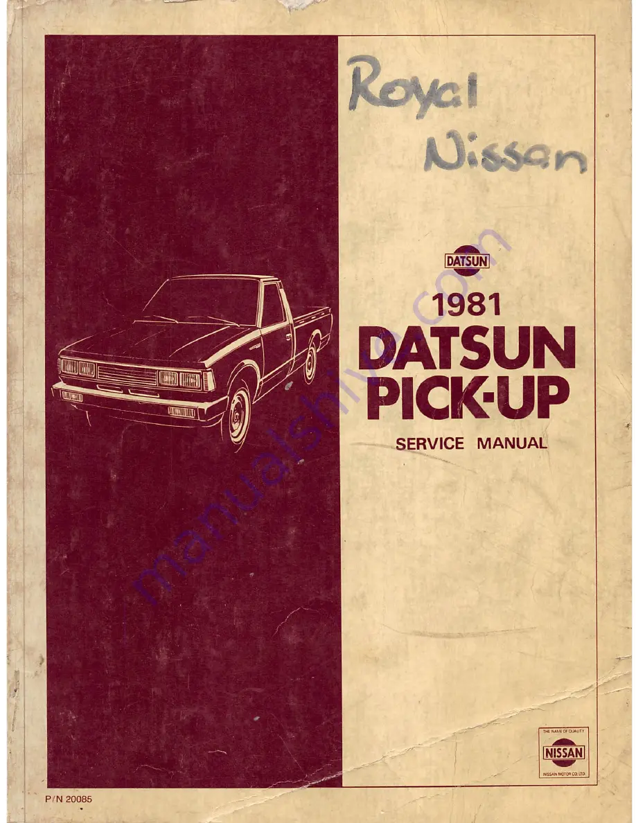 Datsun 1981 Pick-Up Скачать руководство пользователя страница 1