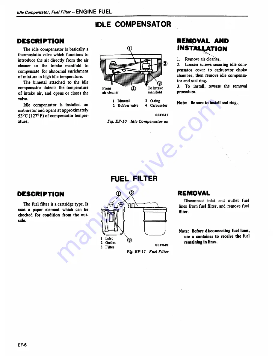 Datsun 1981 Pick-Up Service Manual Download Page 95