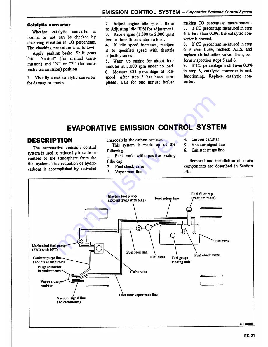 Datsun 1981 Pick-Up Service Manual Download Page 142