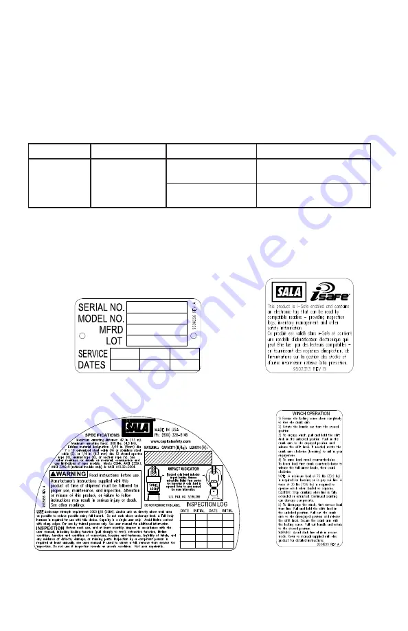 DBI SALA 3400800 User Instruction Manual Download Page 6