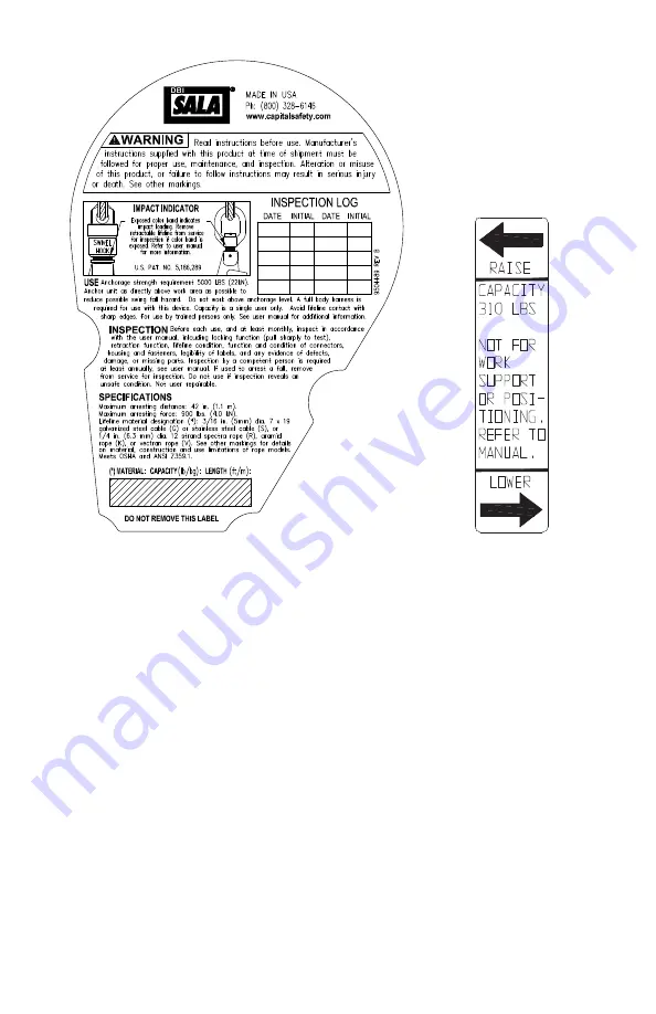 DBI SALA 3400800 User Instruction Manual Download Page 7