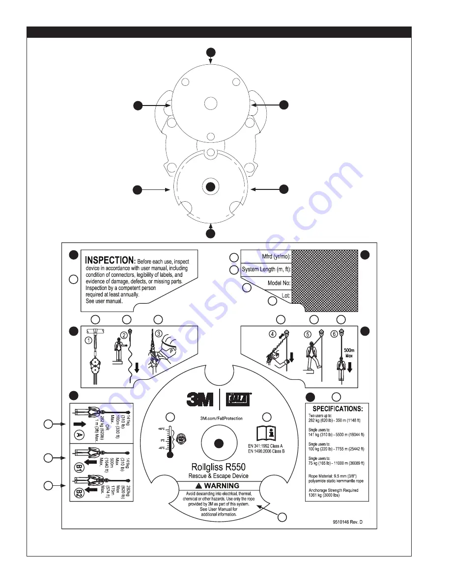 DBI SALA ROLLGLISS R550 User Instruction Manual Download Page 14