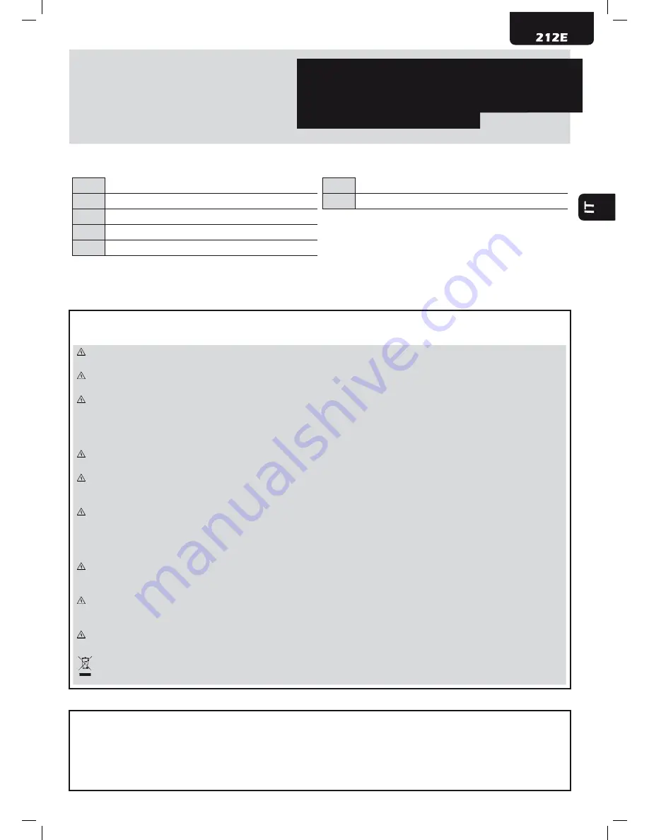 Dea 212E Operating Instructions And Warnings Download Page 3