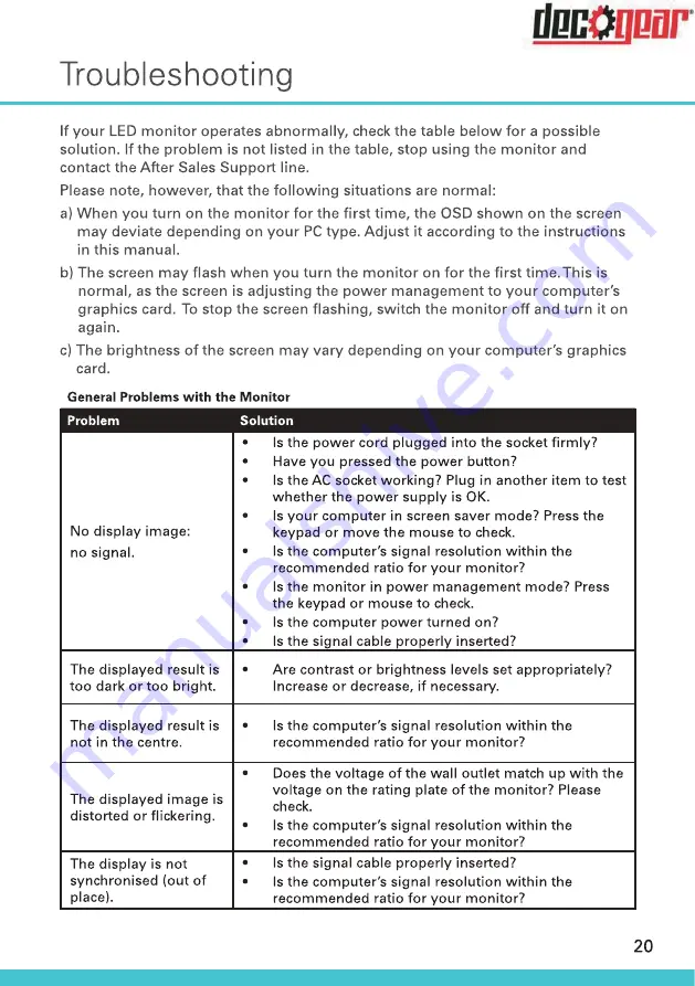 Deco Gear DGVIEW201 Instruction Manual Download Page 20