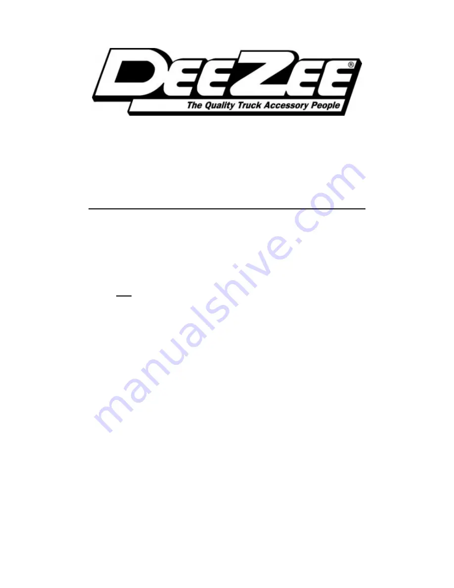 DeeZee Brite Tread Tool Box Installation Instruction Download Page 1