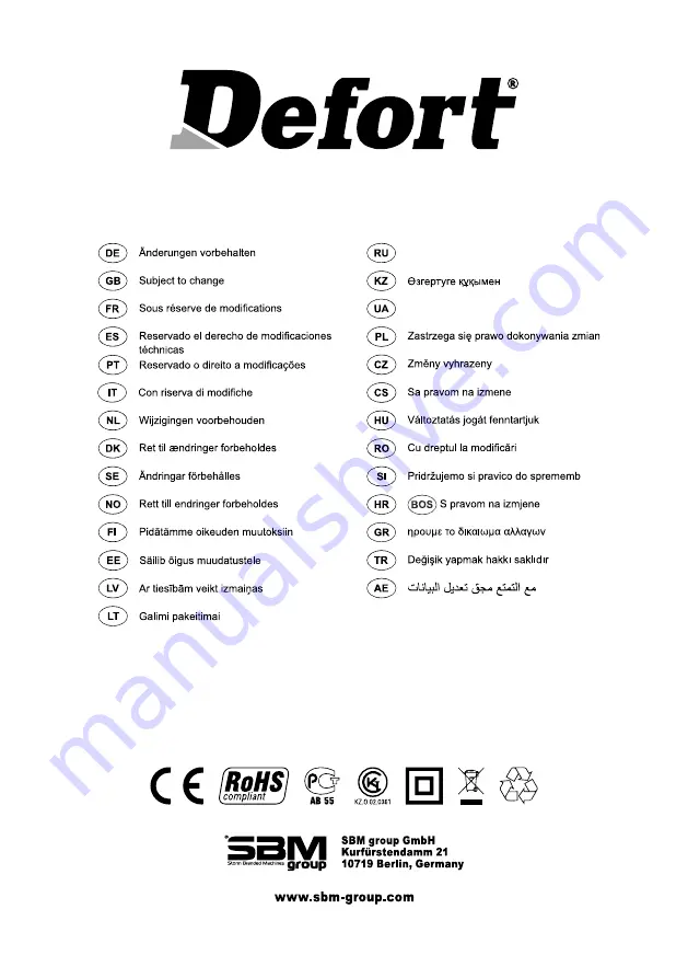 Defort DPW-1800-VAC User Manual Download Page 132