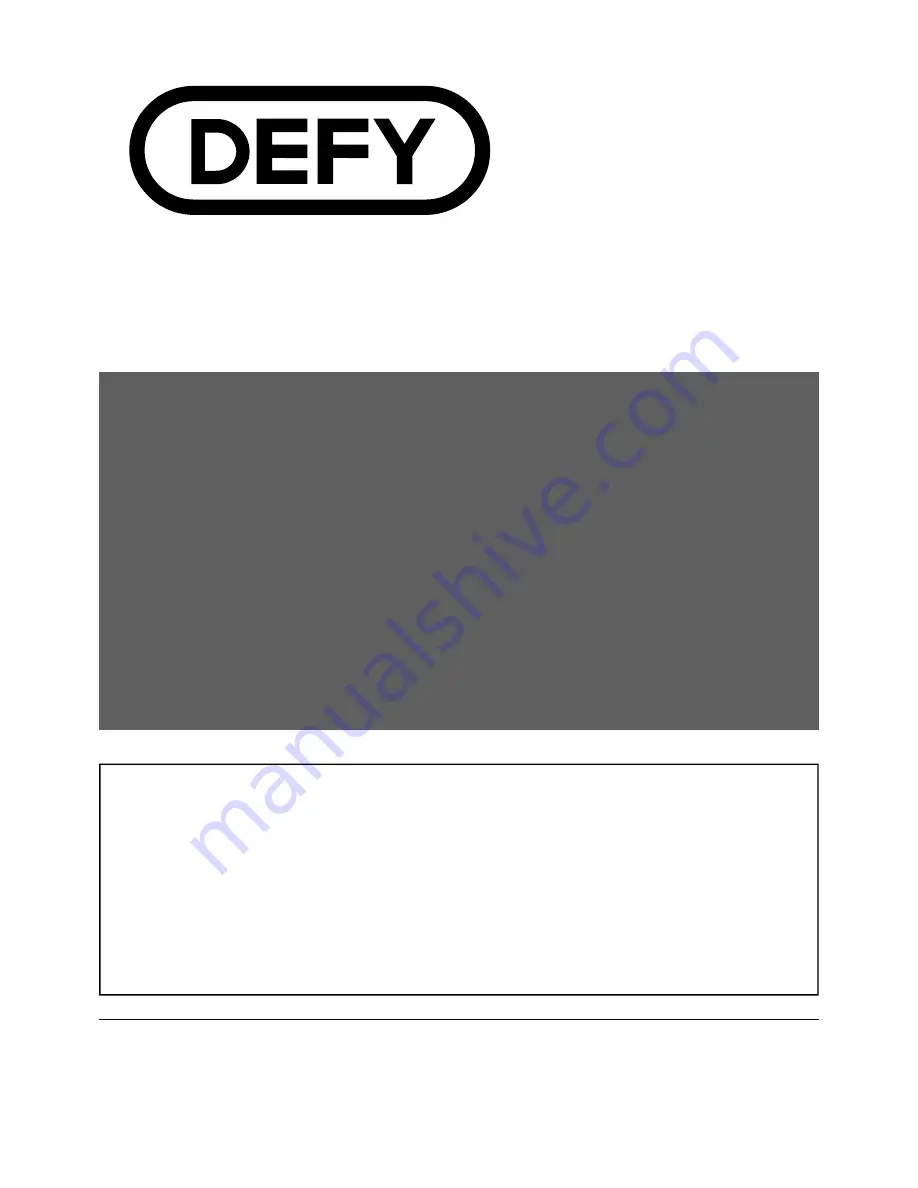 Defy 900 C PREMIUM User Manual Download Page 1