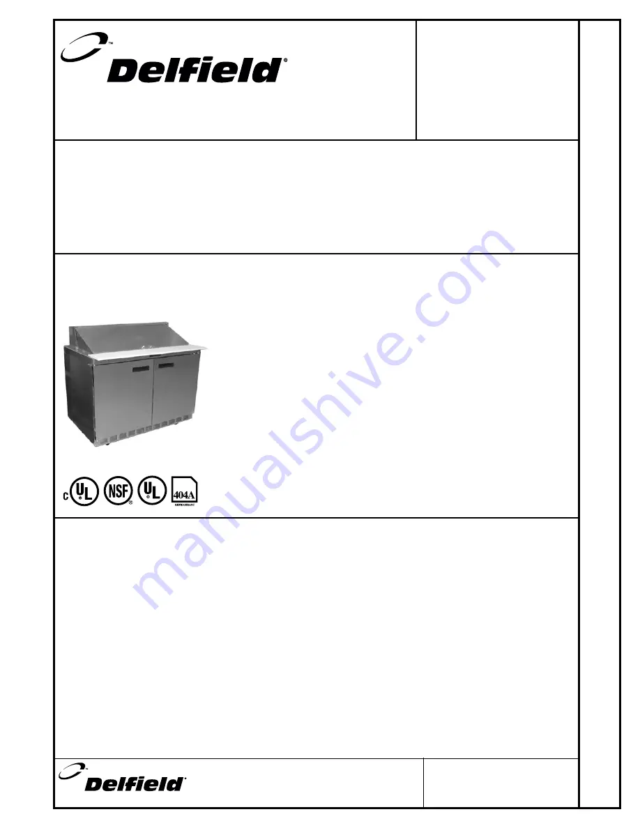 Delfield 4448N-18M Specifications Download Page 1