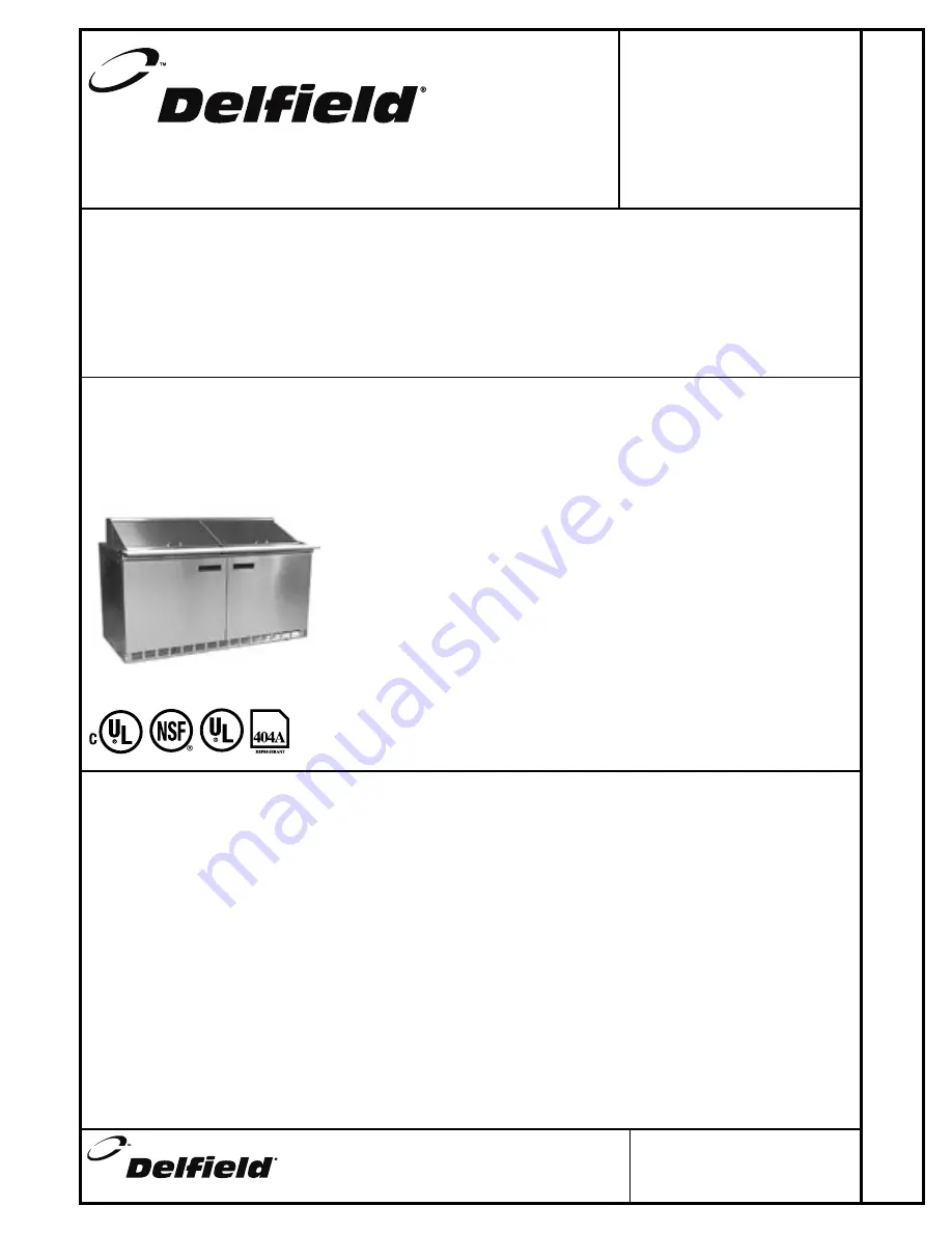 Delfield 4460N-12M Specification Sheet Download Page 1