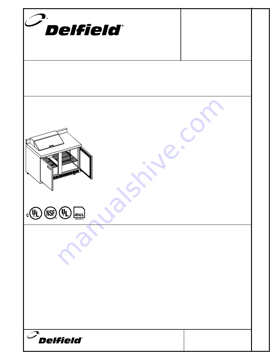 Delfield ST4448N-8 Скачать руководство пользователя страница 1