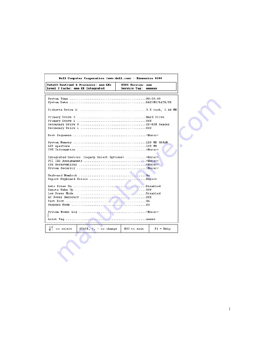 Dell Dimension 8250 Series Owner'S Manual Download Page 115