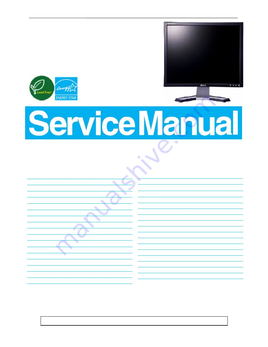 Dell E157FPc Service Manual Download Page 1