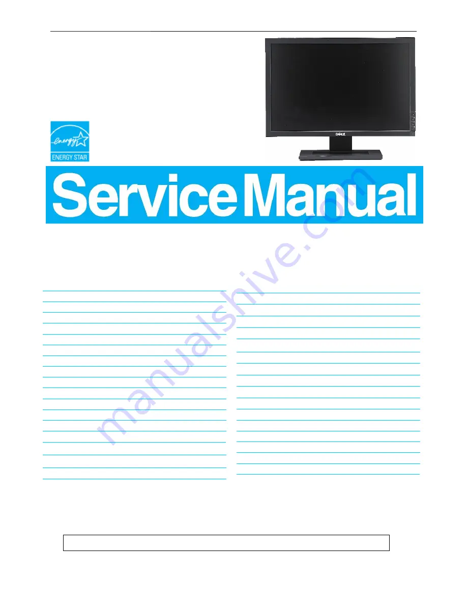 Dell E1909Wc Service Manual Download Page 1