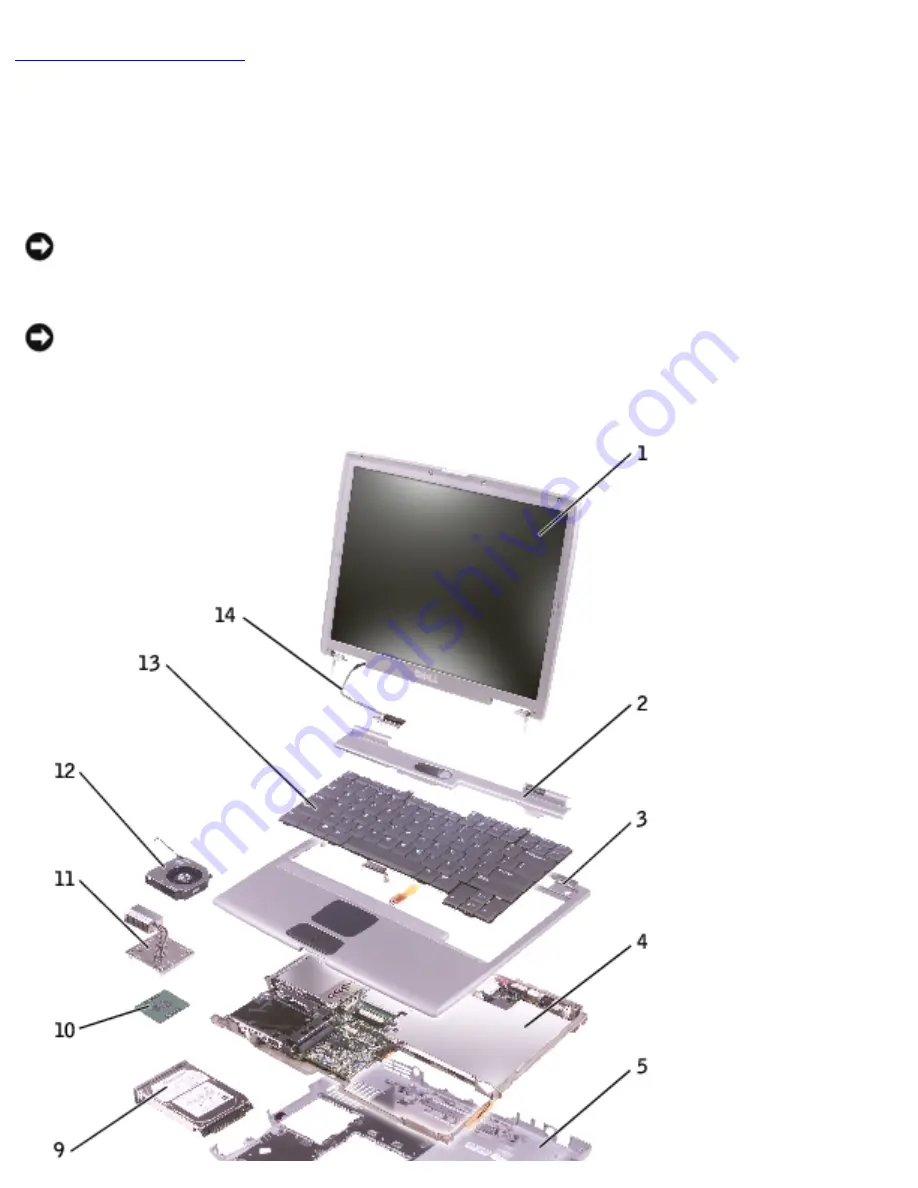 Dell Latitude D500 Service Manual Download Page 20