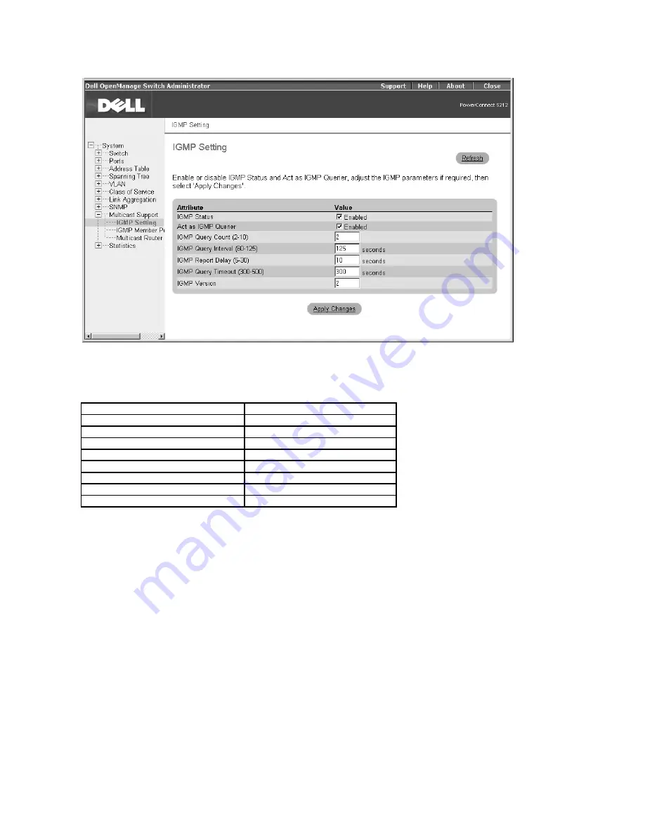 Dell PowerConnect 5212 System User'S Manual Download Page 73