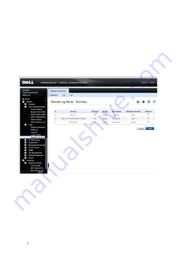 Dell PowerConnect 5500 Series System User'S Manual Download Page 206