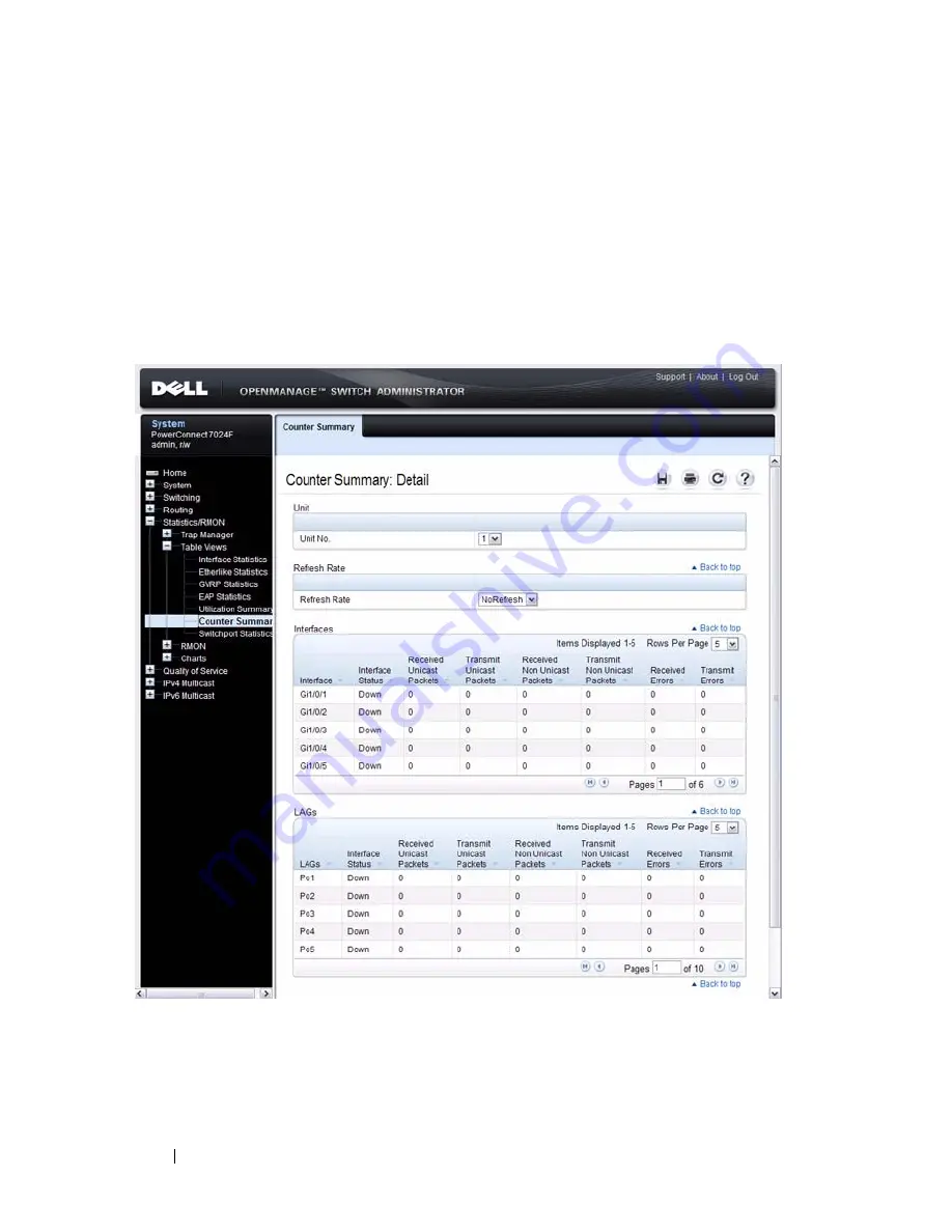 Dell PowerConnect 7024 Manual Download Page 406