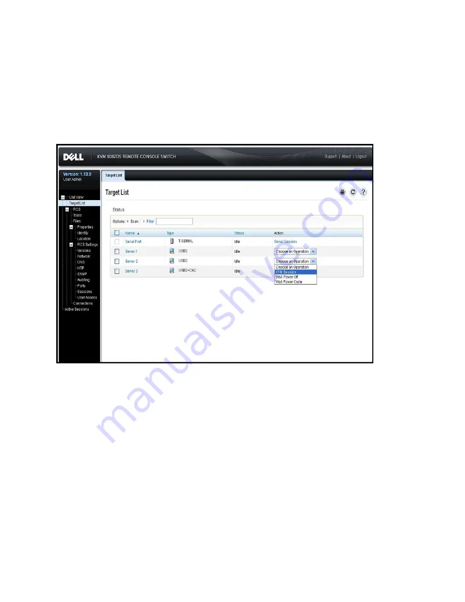 Dell Remote Console Switch User Manual Download Page 72