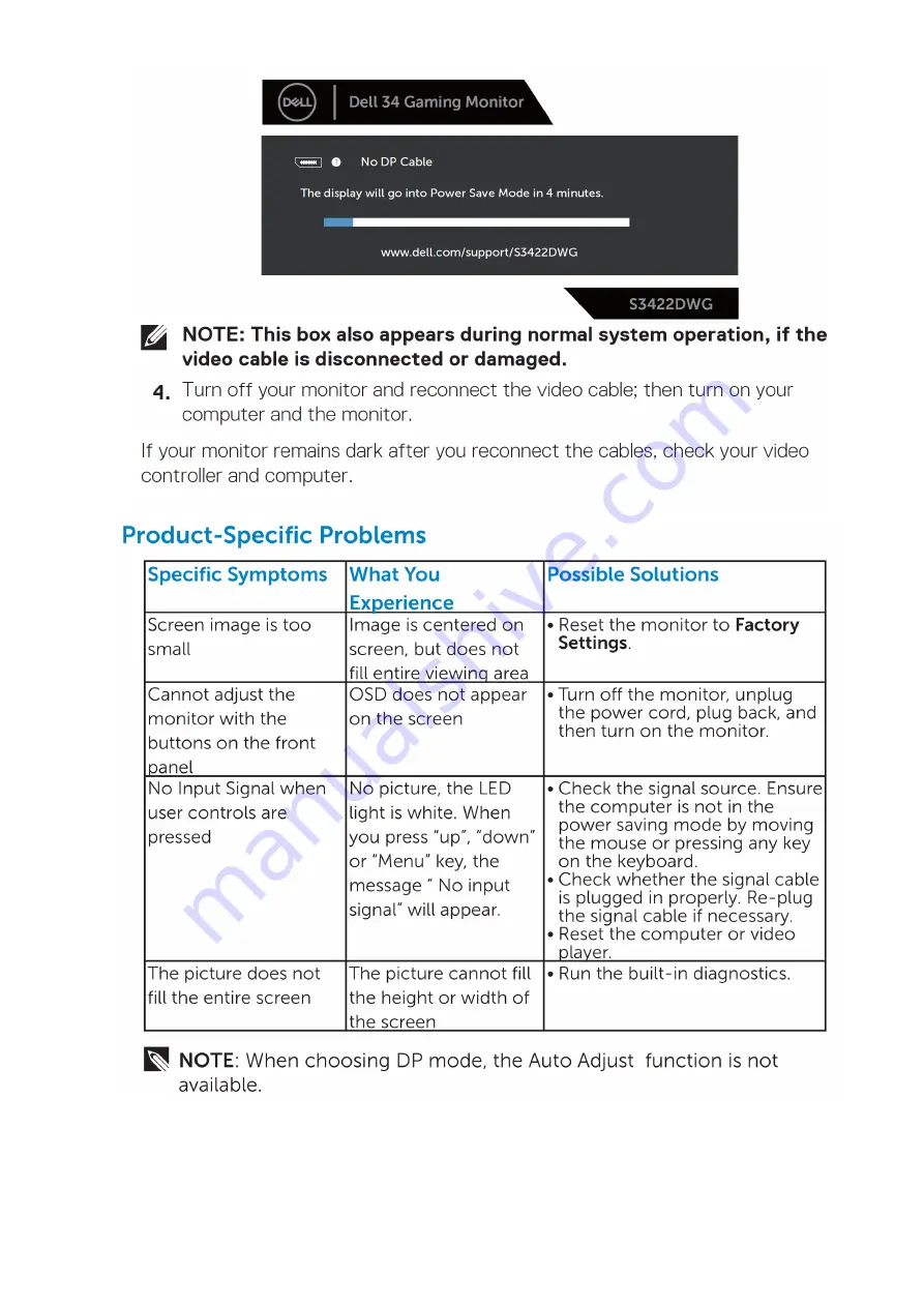 Dell S3422DWG Simplified Service Manual Download Page 15