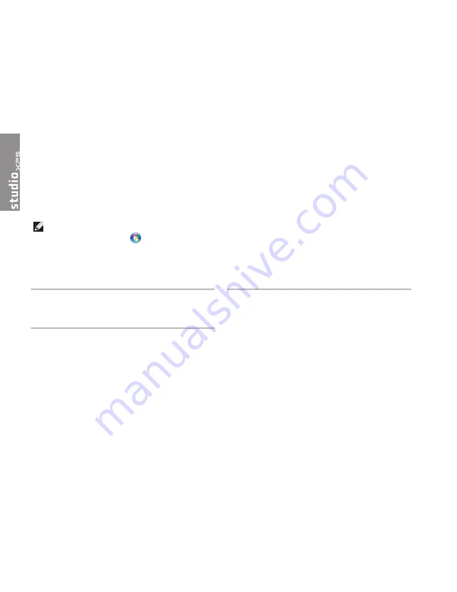 Dell Studio XPS 0KM04CA00 Setup Manual Download Page 62