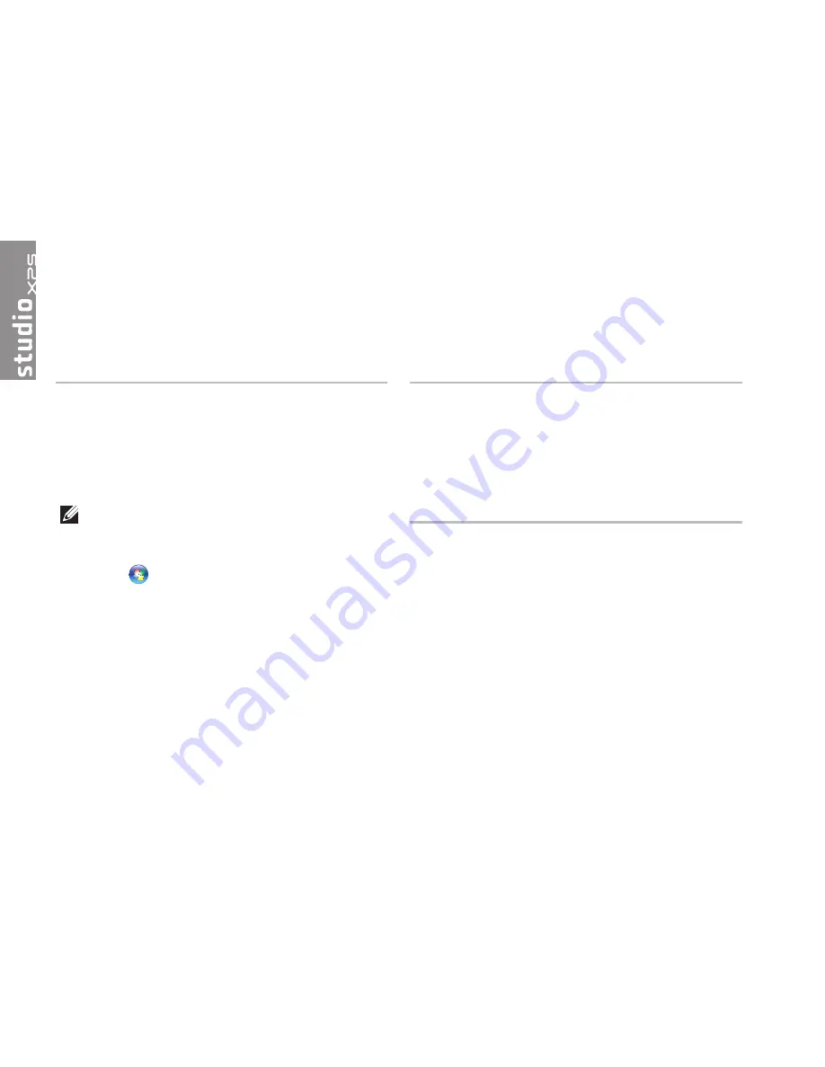 Dell Studio XPS 1640 Setup Manual Download Page 54