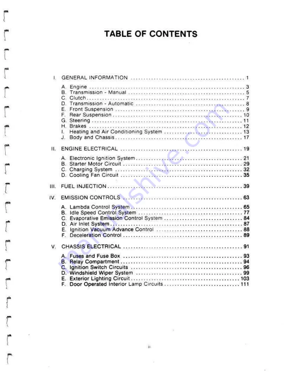 Delorean DMC-12 1981 Technical Information Manual Download Page 5