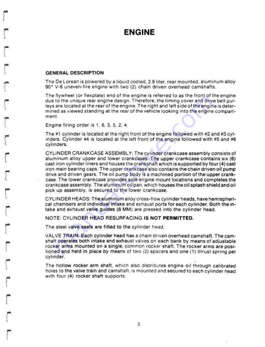 Delorean DMC-12 1981 Technical Information Manual Download Page 9