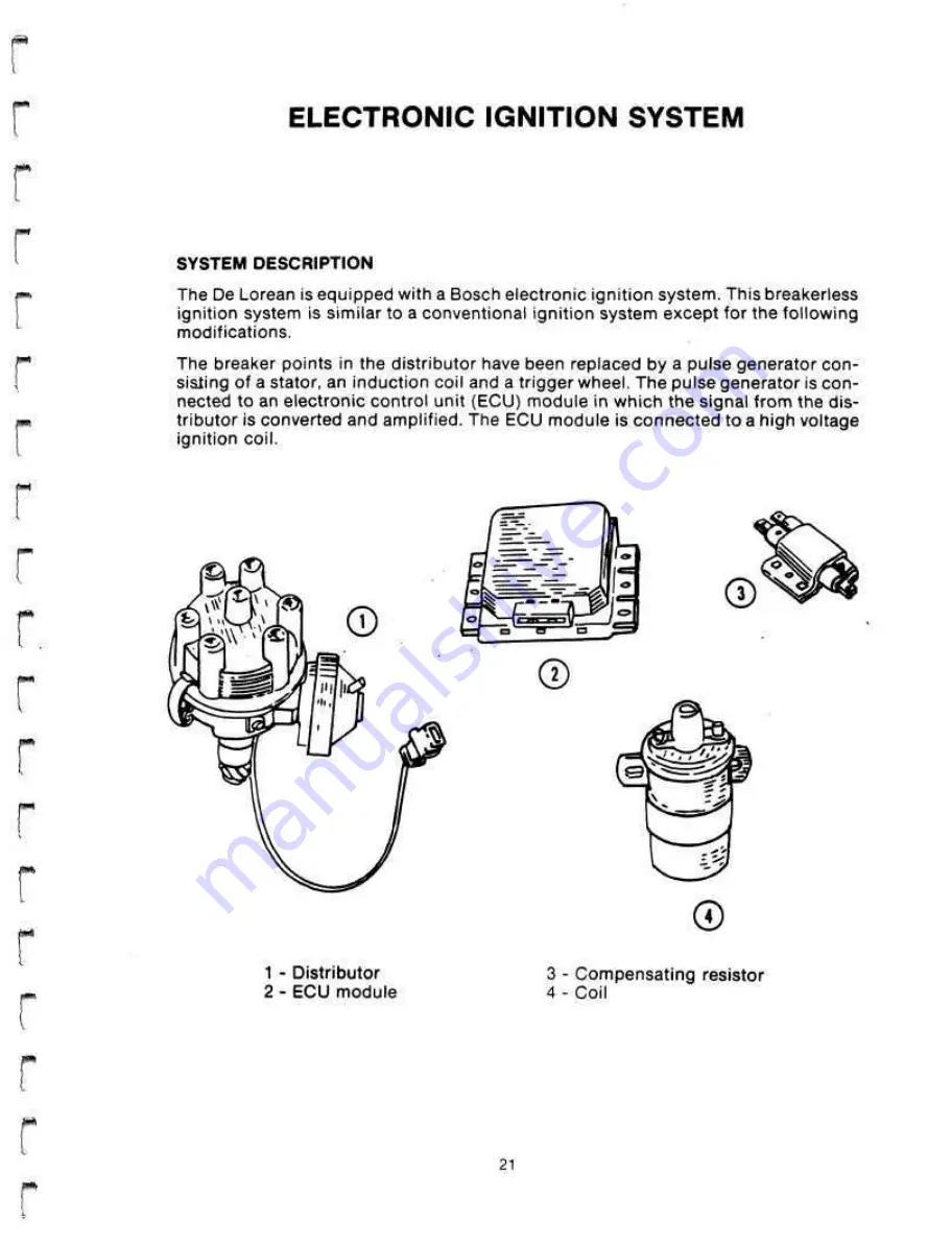 Delorean DMC-12 1981 Technical Information Manual Download Page 25