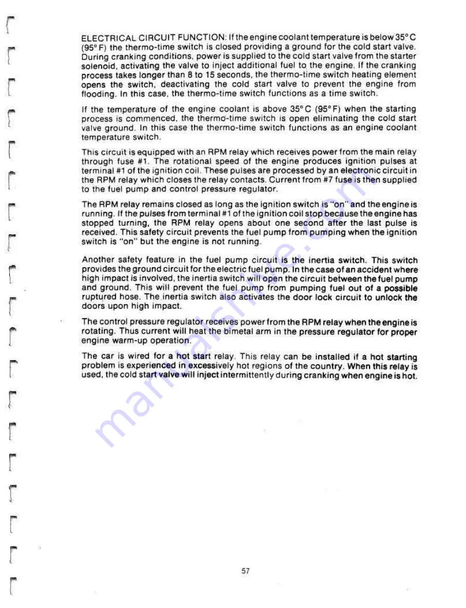 Delorean DMC-12 1981 Technical Information Manual Download Page 59