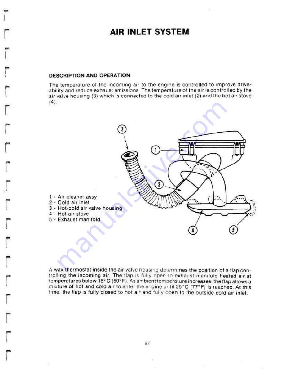 Delorean DMC-12 1981 Technical Information Manual Download Page 88