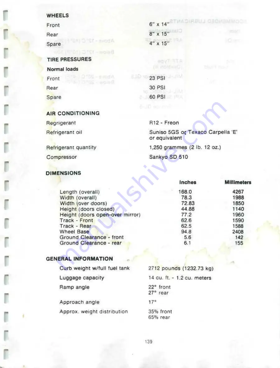 Delorean DMC-12 1981 Technical Information Manual Download Page 134