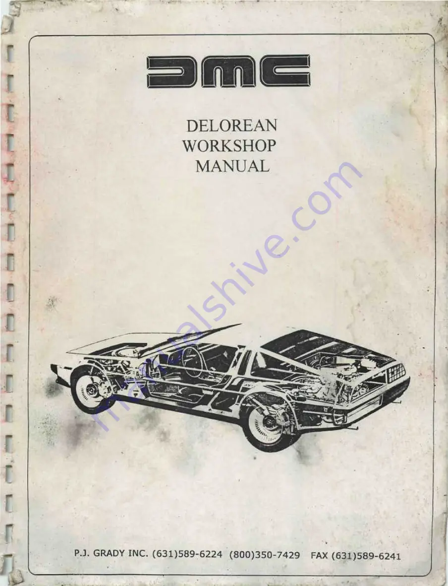 Delorean DMC Workshop Manual Download Page 1