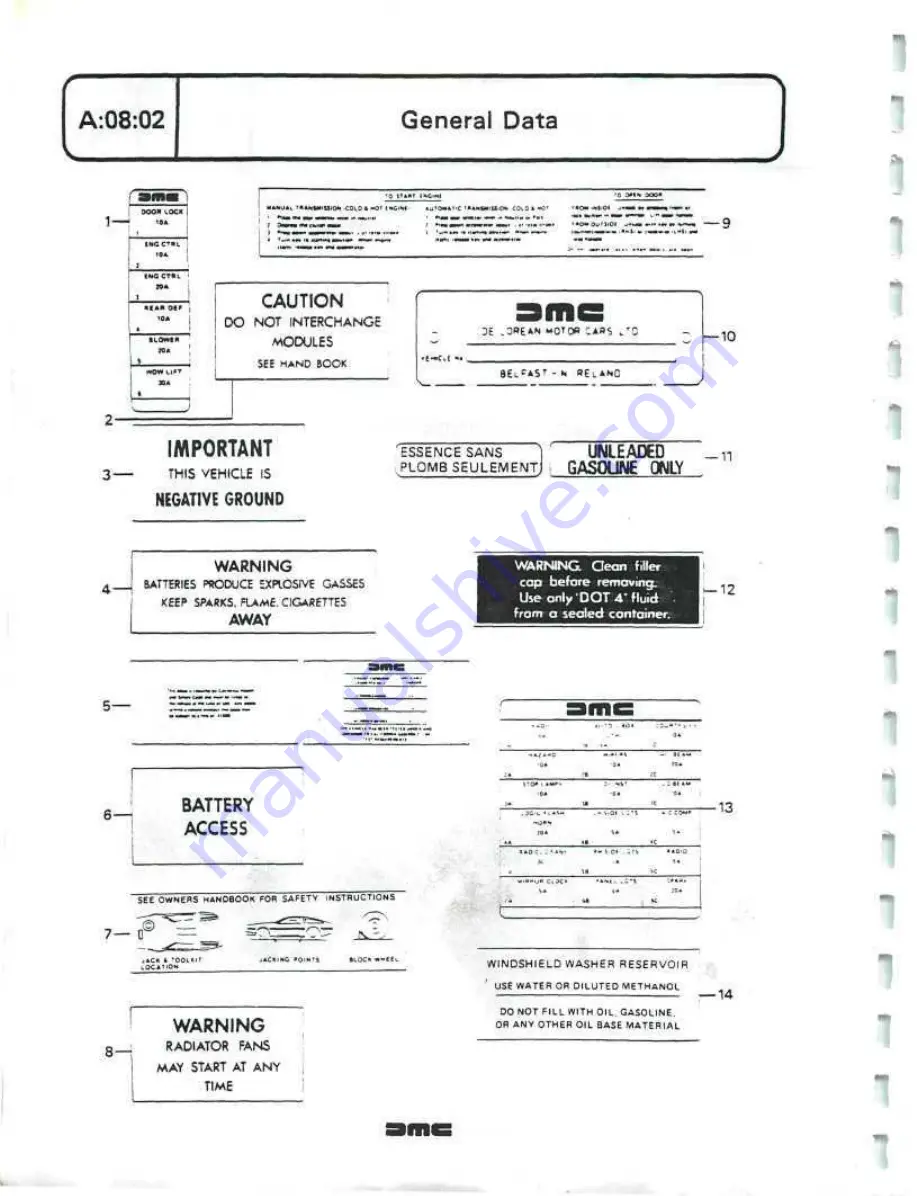 Delorean DMC Workshop Manual Download Page 24